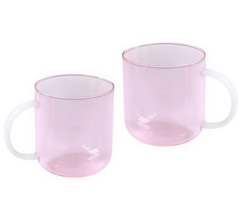 Set of Two Coloured Borosilicate Glass Mugs - The House Of BLOC