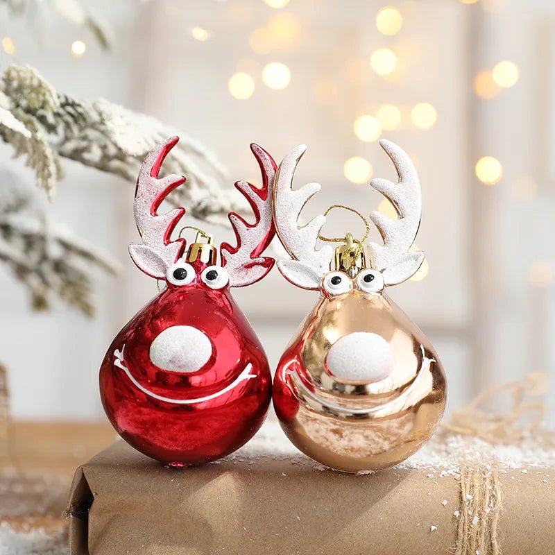 Set Of Two Sparkly Reindeer Christmas Ornaments - The House Of BLOC