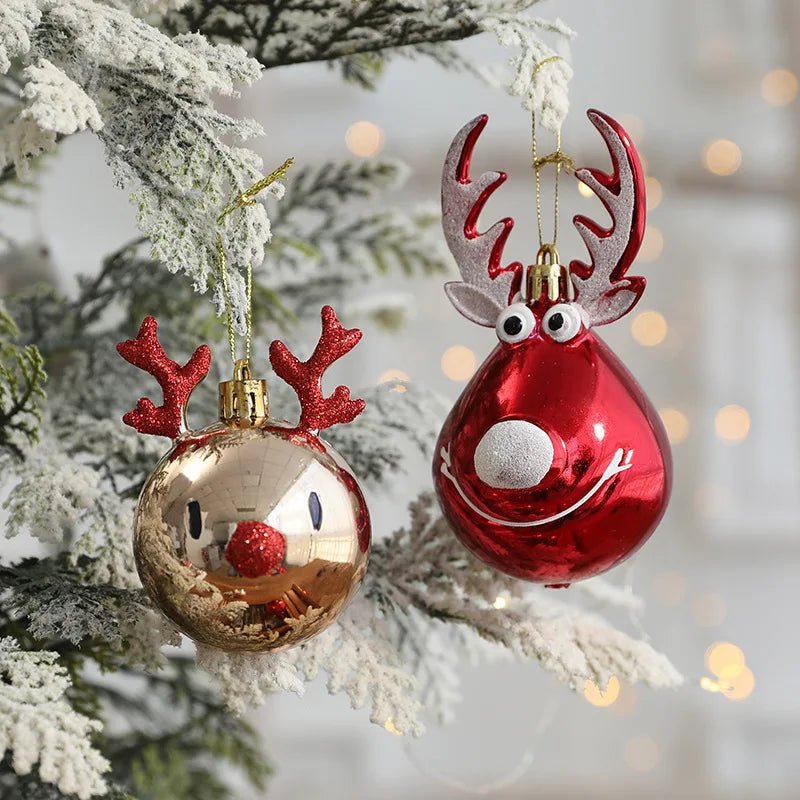 Set Of Two Sparkly Reindeer Christmas Ornaments - The House Of BLOC