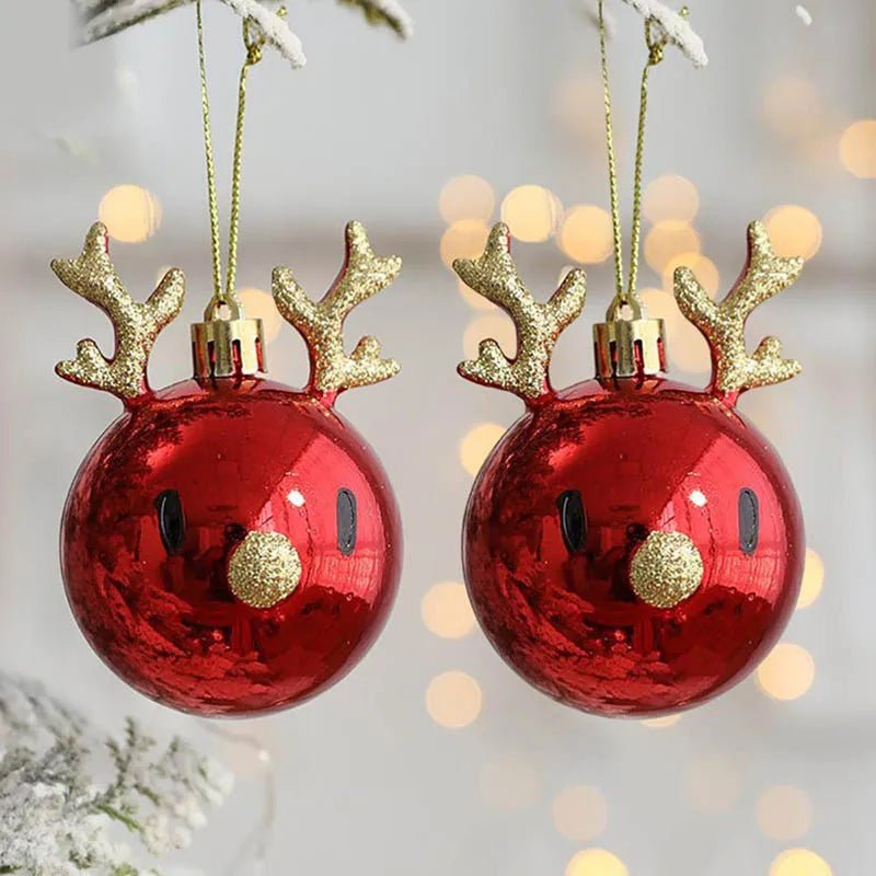 Set Of Two Sparkly Reindeer Christmas Ornaments - The House Of BLOC