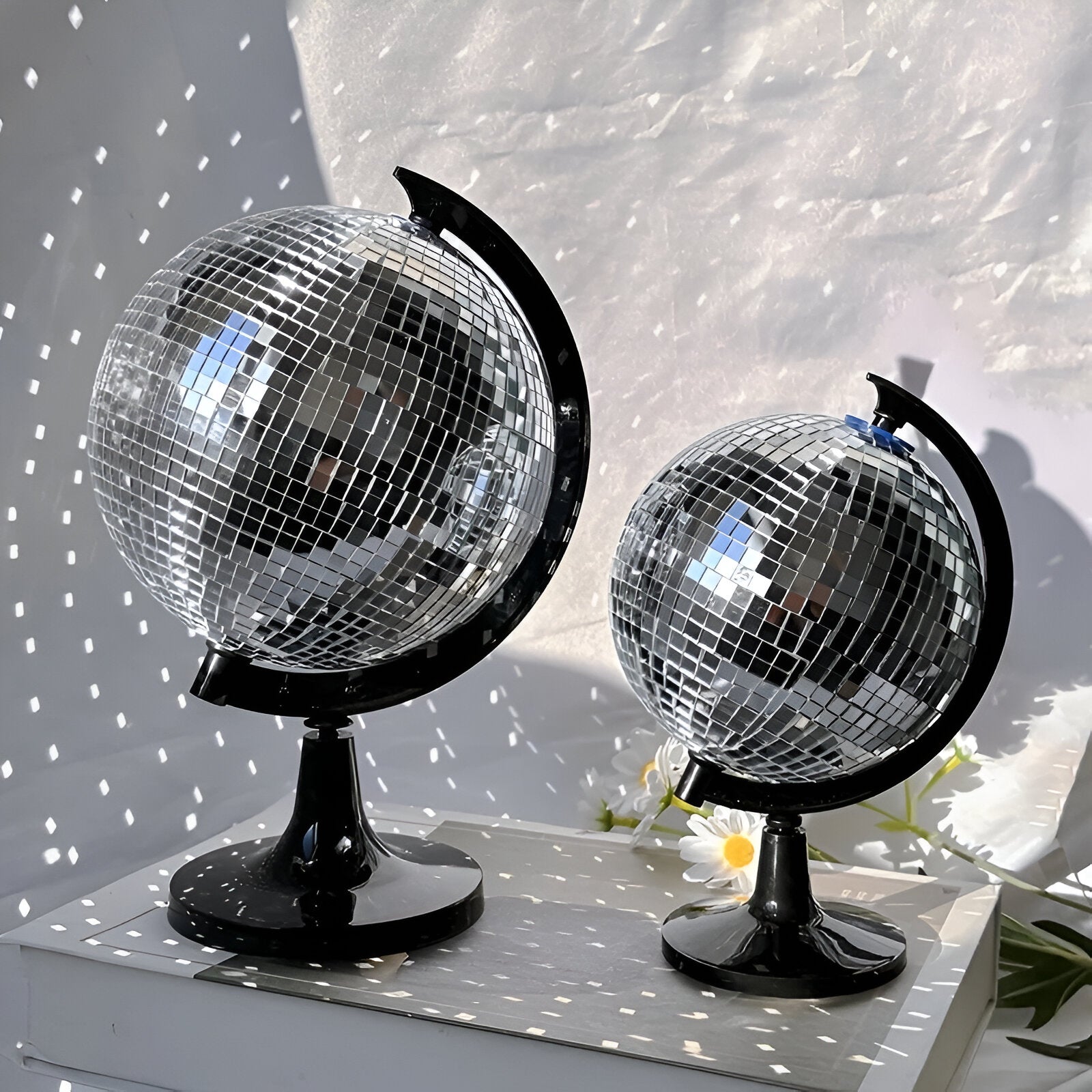 Silver Disco Ball Globe Decoration - The House Of BLOC