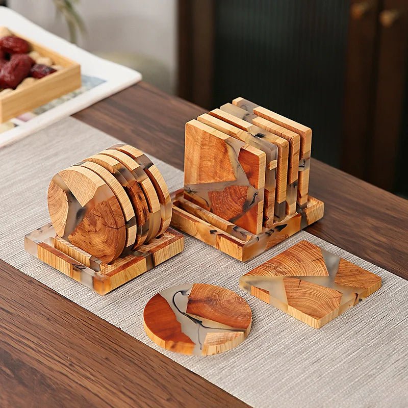 Six Piece Solid Wood Japanese Inspired Coasters - The House Of BLOC