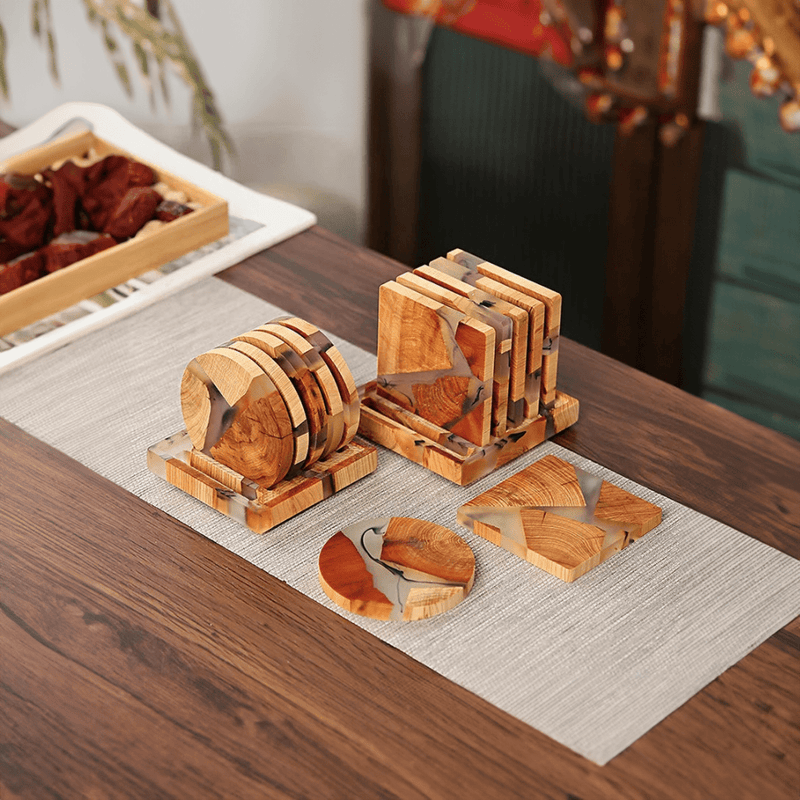 Six Piece Solid Wood Japanese Inspired Coasters - The House Of BLOC