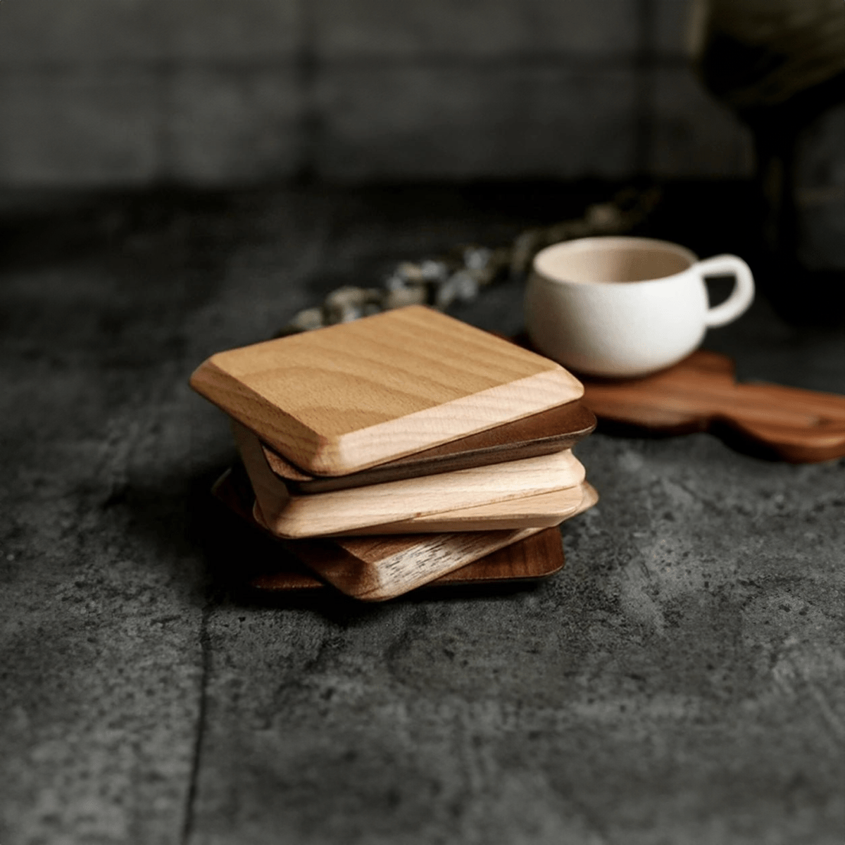 Six Piece Walnut Coaster Set - The House Of BLOC