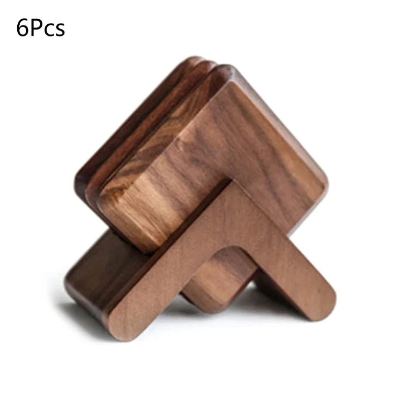 Six Piece Walnut Coaster Set - The House Of BLOC