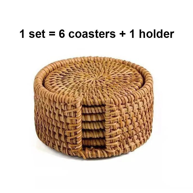 Six Piece Woven Drink Coasters Set - The House Of BLOC