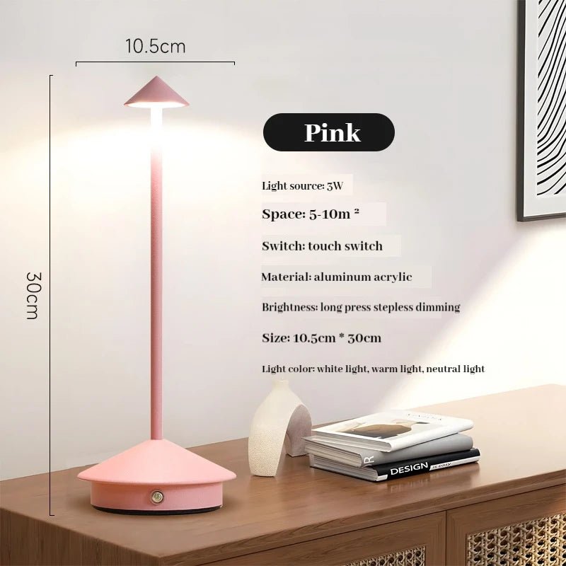 Sleek Rechargeable Metallic Table Lamp - The House Of BLOC