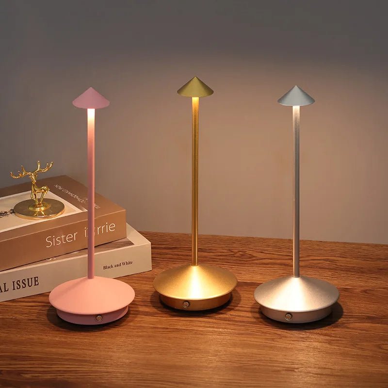 Sleek Rechargeable Metallic Table Lamp - The House Of BLOC