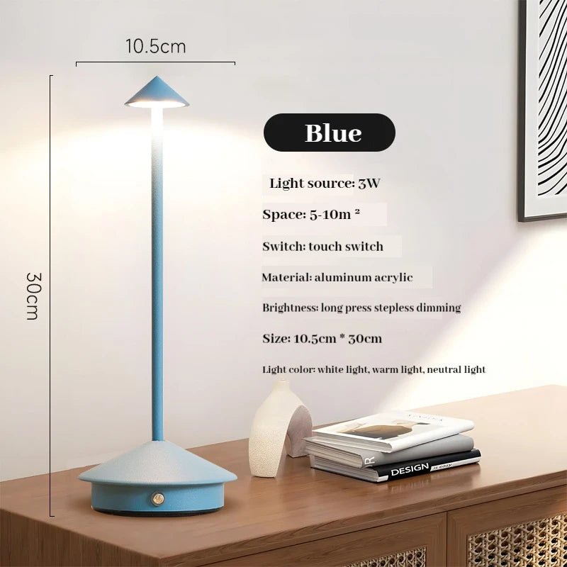 Sleek Rechargeable Metallic Table Lamp - The House Of BLOC