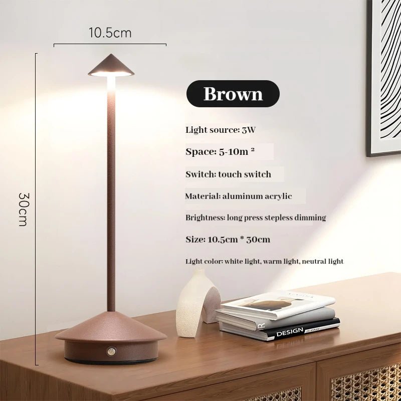 Sleek Rechargeable Metallic Table Lamp - The House Of BLOC