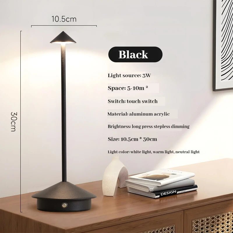 Sleek Rechargeable Metallic Table Lamp - The House Of BLOC