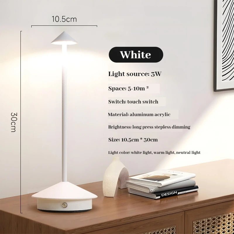 Sleek Rechargeable Metallic Table Lamp - The House Of BLOC