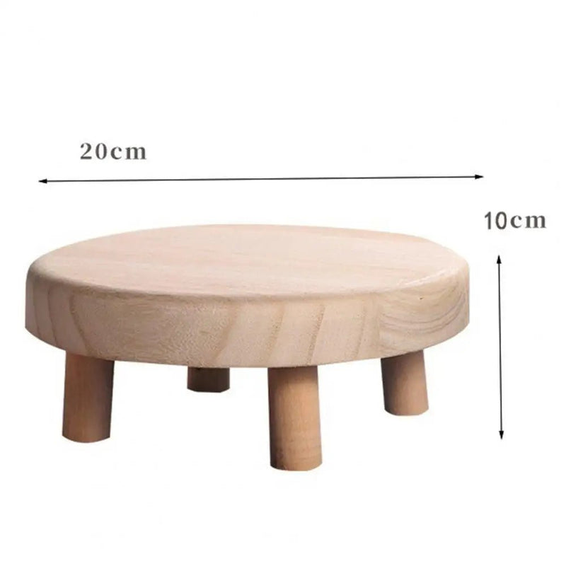 Small Round Wooden Flower Pot Stand - The House Of BLOC