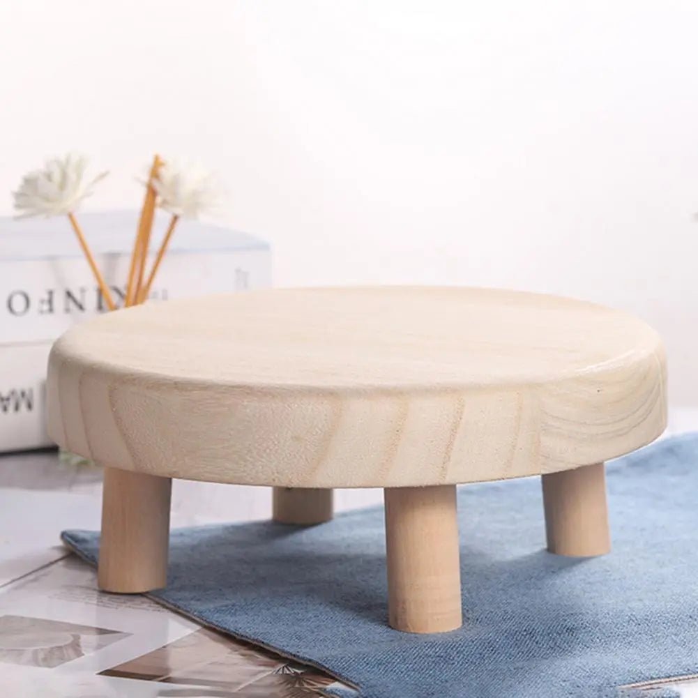 Small Round Wooden Flower Pot Stand - The House Of BLOC