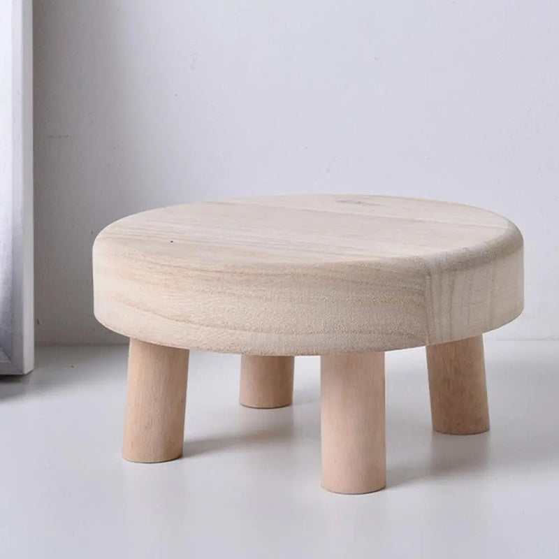 Small Round Wooden Flower Pot Stand - The House Of BLOC