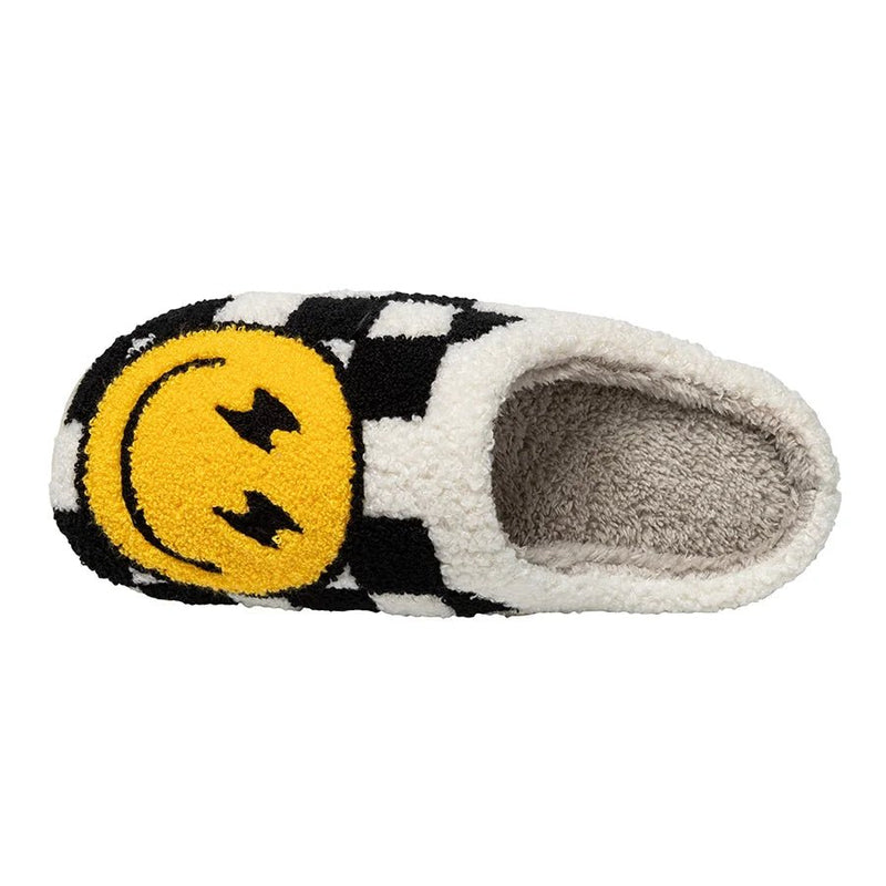 Smiley Checkerboard Home Slippers - The House Of BLOC