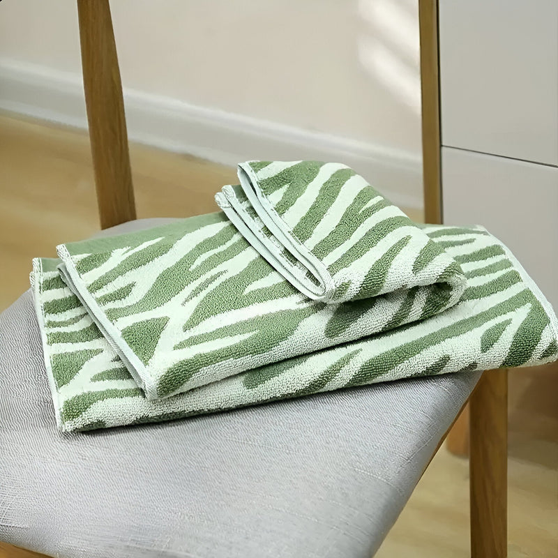 Soft Cotton Striped Tiger Print Hand Towel - The House Of BLOC