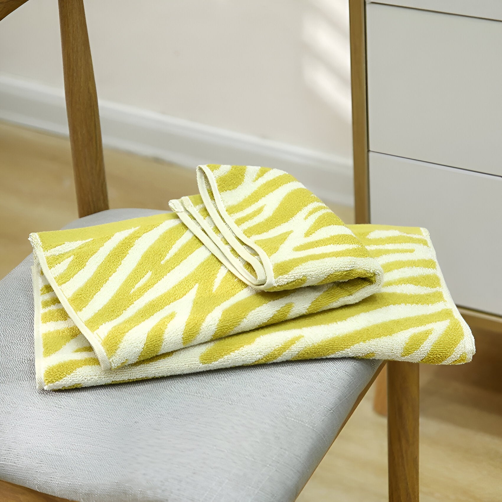 Soft Cotton Striped Tiger Print Hand Towel - The House Of BLOC