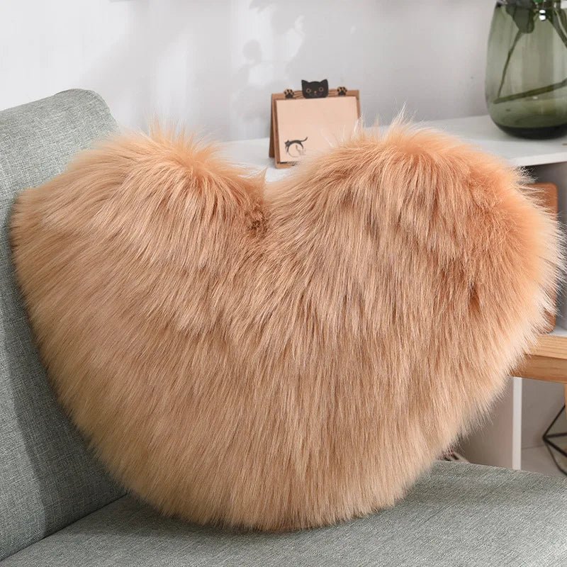 Soft Heart Shape Fluffy Sofa Cushion - The House Of BLOC