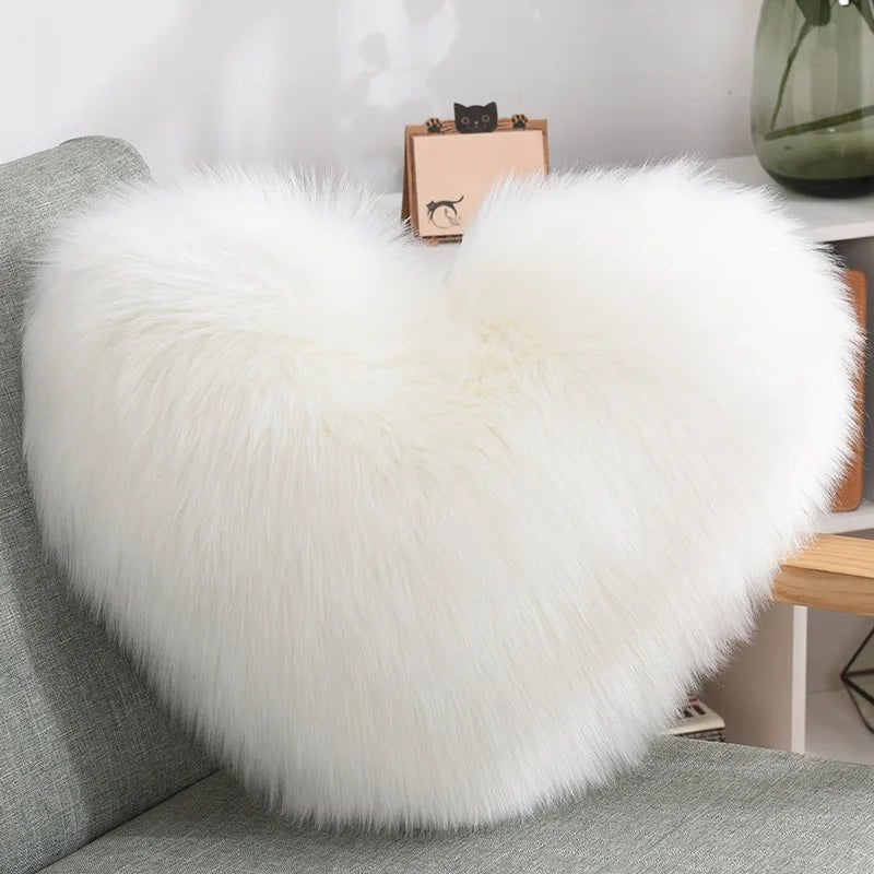 Soft Heart Shape Fluffy Sofa Cushion - The House Of BLOC