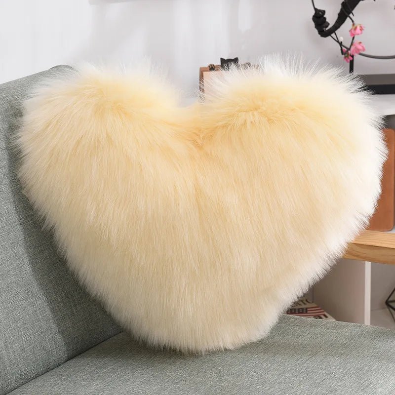 Soft Heart Shape Fluffy Sofa Cushion - The House Of BLOC