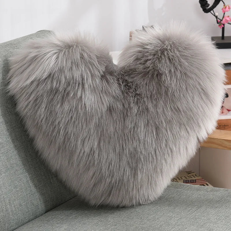 Soft Heart Shape Fluffy Sofa Cushion - The House Of BLOC