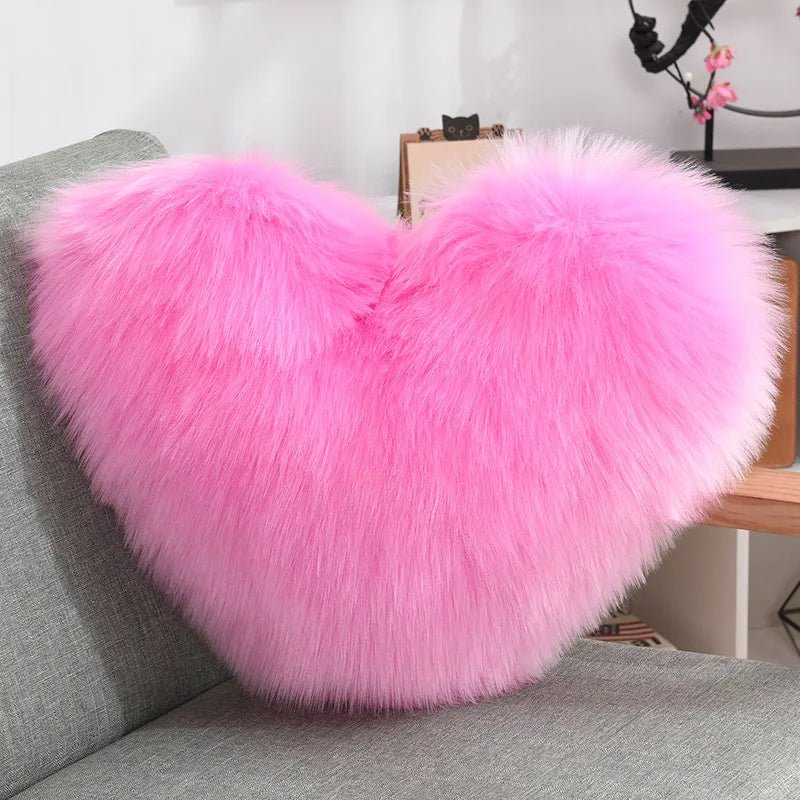 Soft Heart Shape Fluffy Sofa Cushion - The House Of BLOC