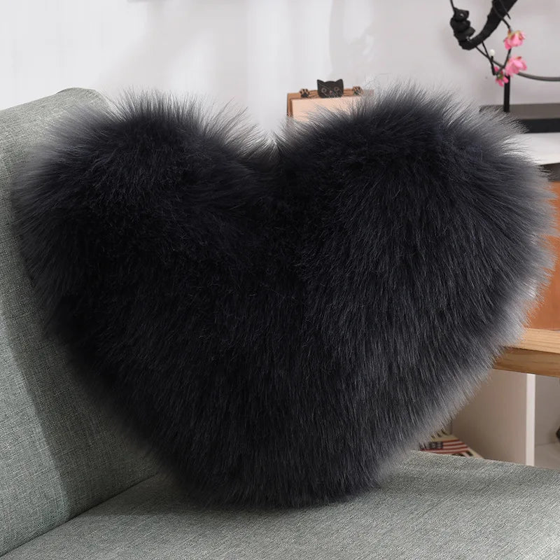 Soft Heart Shape Fluffy Sofa Cushion - The House Of BLOC