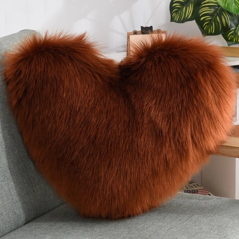 Soft Heart Shape Fluffy Sofa Cushion - The House Of BLOC