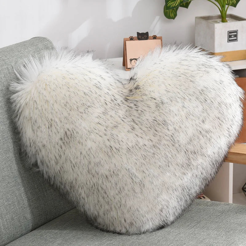 Soft Heart Shape Fluffy Sofa Cushion - The House Of BLOC