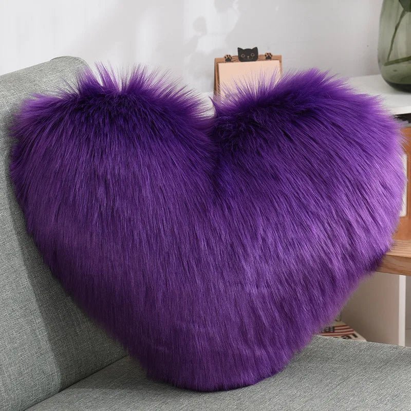 Soft Heart Shape Fluffy Sofa Cushion - The House Of BLOC