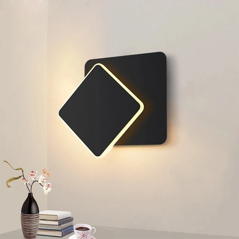 Square LED Wall Mounted Rotating Light - The House Of BLOC