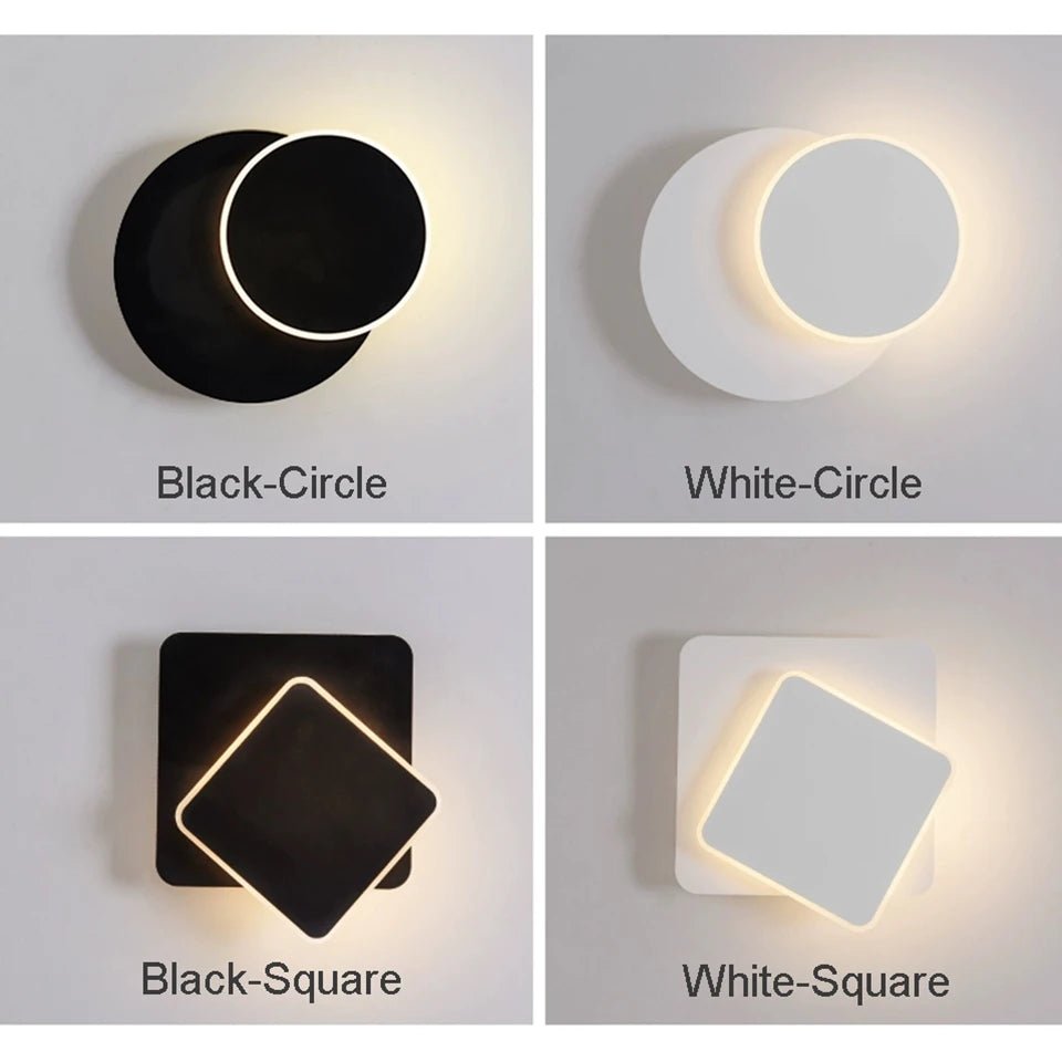 Square LED Wall Mounted Rotating Light - The House Of BLOC