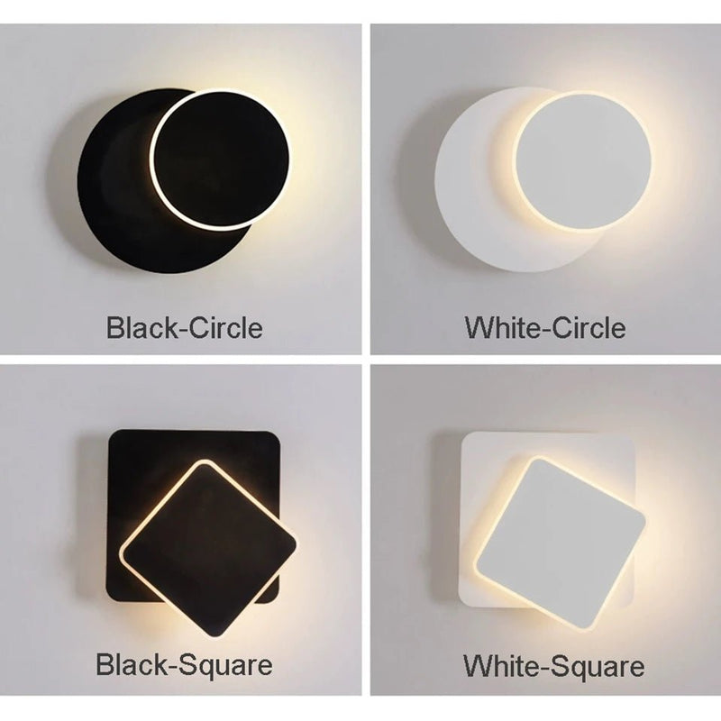 Square LED Wall Mounted Rotating Light - The House Of BLOC