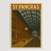St Pancras Train Station - Premium Semi - Glossy Poster - The House Of BLOC