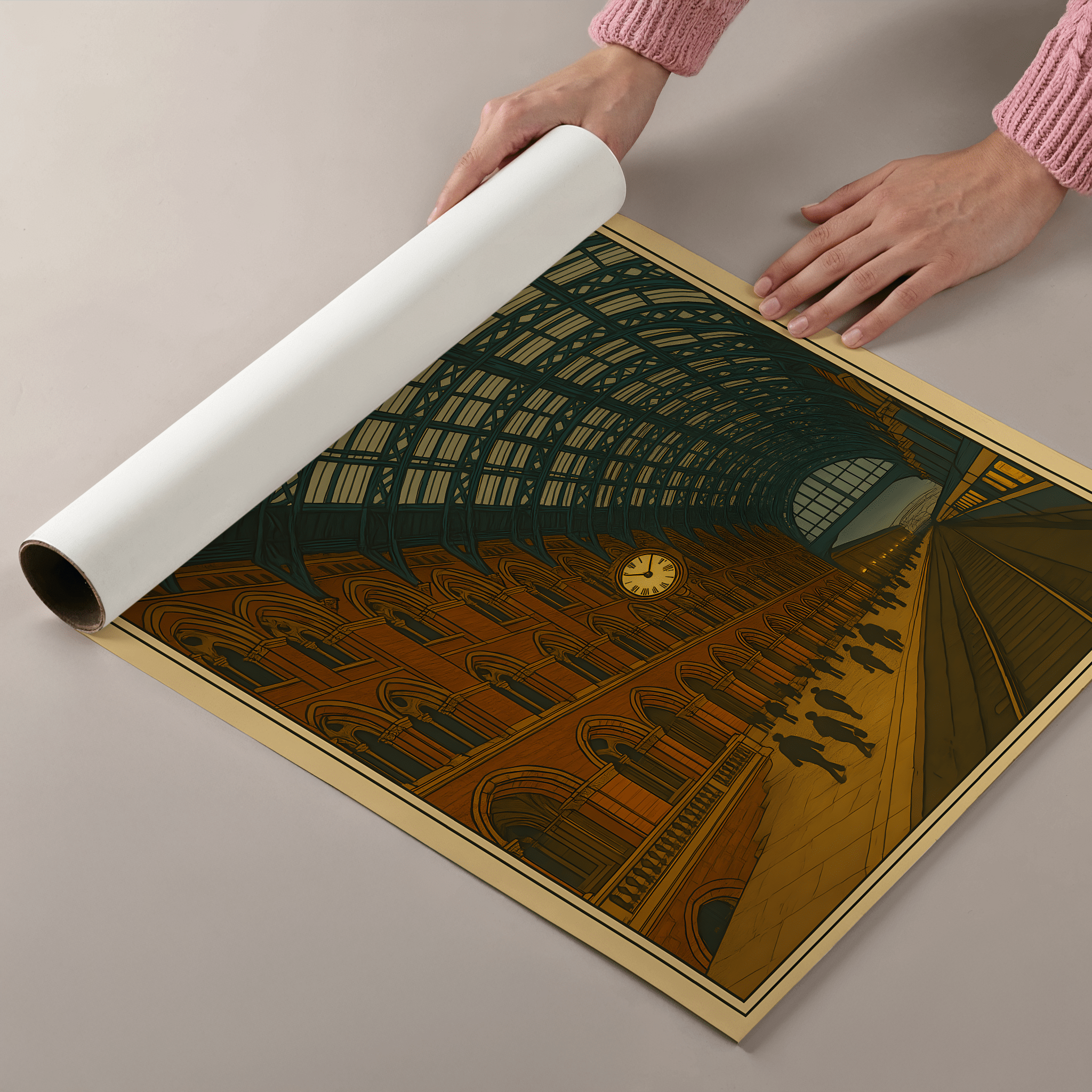 St Pancras Train Station - Premium Semi - Glossy Poster - The House Of BLOC