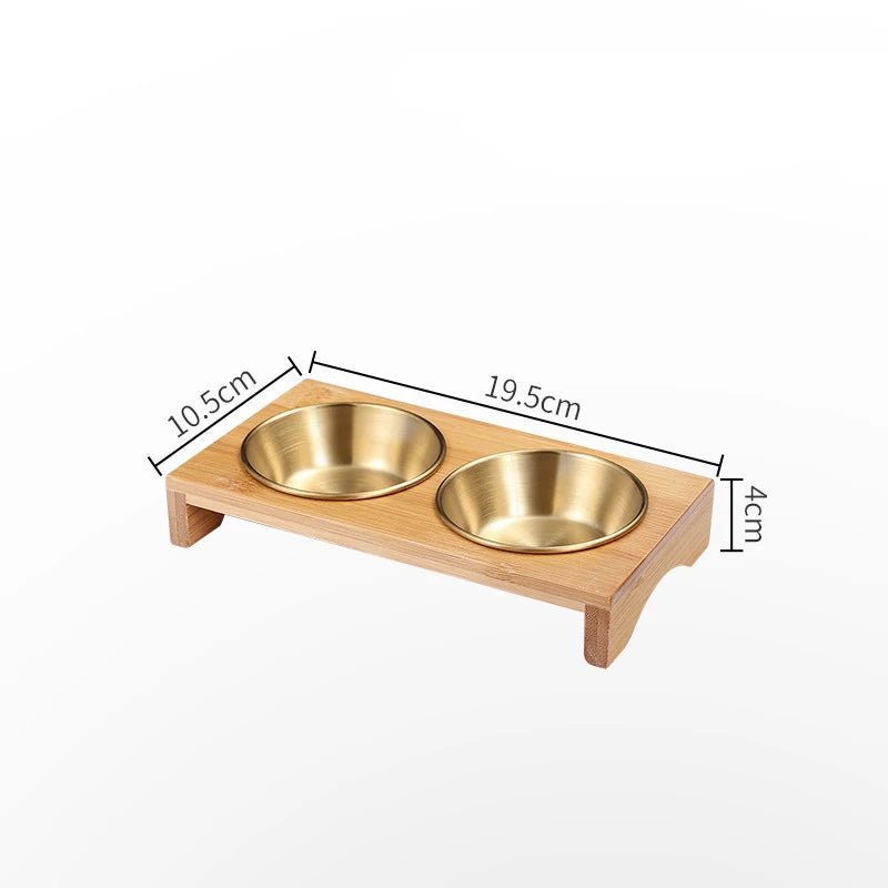 Stainless Steel Dip Bowls On Bamboo Display Serving Tray - The House Of BLOC