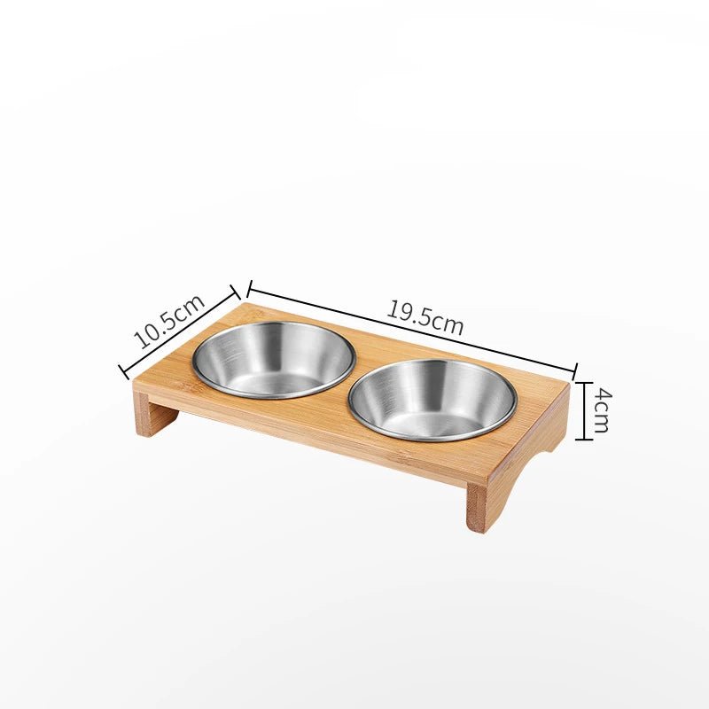 Stainless Steel Dip Bowls On Bamboo Display Serving Tray - The House Of BLOC