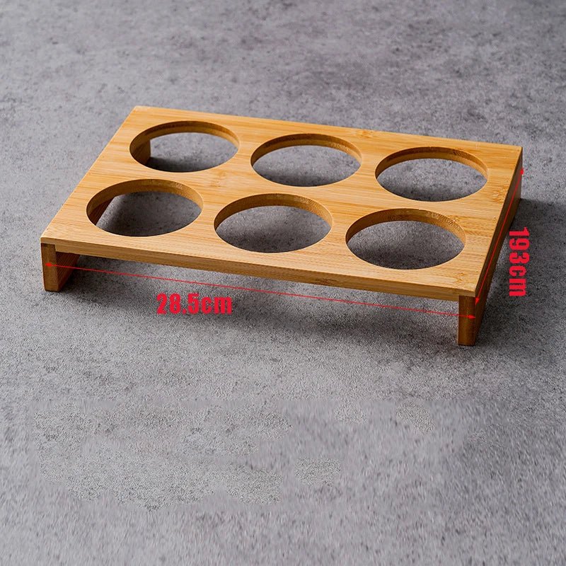 Stainless Steel Dip Bowls On Bamboo Display Serving Tray - The House Of BLOC