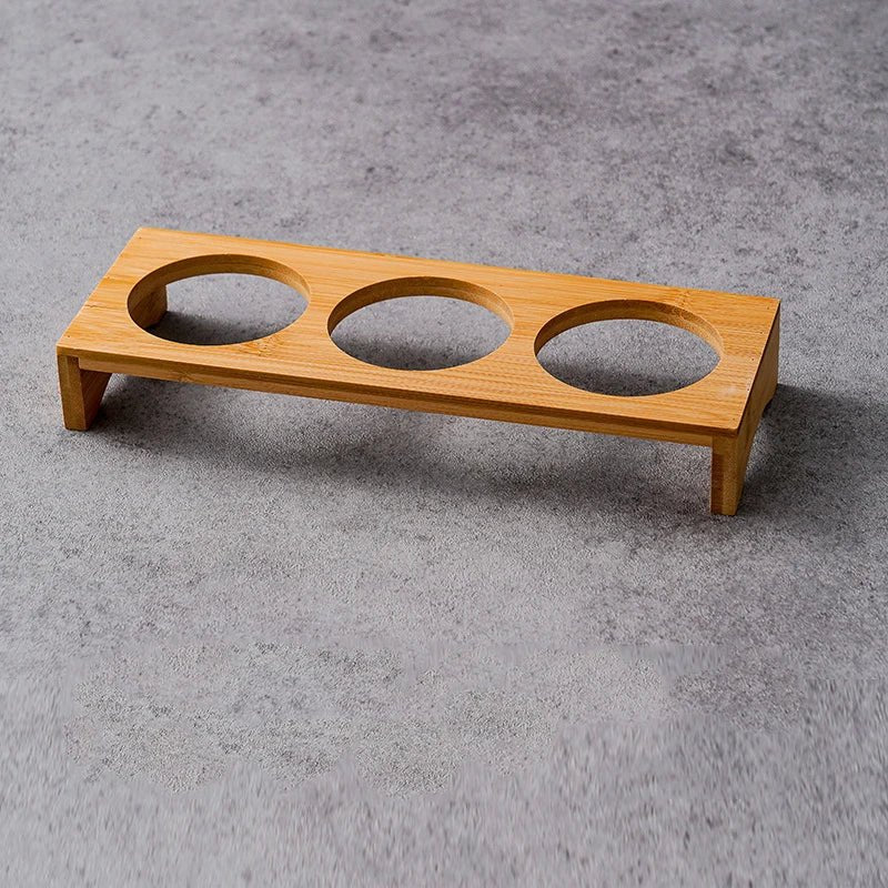 Stainless Steel Dip Bowls On Bamboo Display Serving Tray - The House Of BLOC