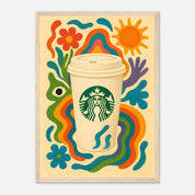 Starbucks Coffee Drink Illustration Poster - Premium Semi - Glossy Poster - Mounted Framed Poster - The House Of BLOC