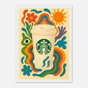 Starbucks Coffee Drink Illustration Poster - Premium Semi - Glossy Poster - Mounted Framed Poster - The House Of BLOC