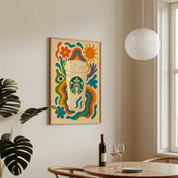 Starbucks Coffee Drink Illustration Poster - Premium Semi - Glossy Poster - Mounted Framed Poster - The House Of BLOC