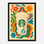 Starbucks Coffee Drink Illustration Poster - Premium Semi - Glossy Poster - Mounted Framed Poster - The House Of BLOC