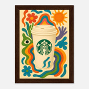 Starbucks Coffee Drink Illustration Poster - Premium Semi - Glossy Poster - Mounted Framed Poster - The House Of BLOC