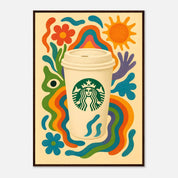 Starbucks Coffee Drink Illustration Poster - Premium Semi - Glossy Poster - Mounted Framed Poster - The House Of BLOC
