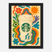 Starbucks Coffee Drink Illustration Poster - Premium Semi - Glossy Poster - Mounted Framed Poster - The House Of BLOC