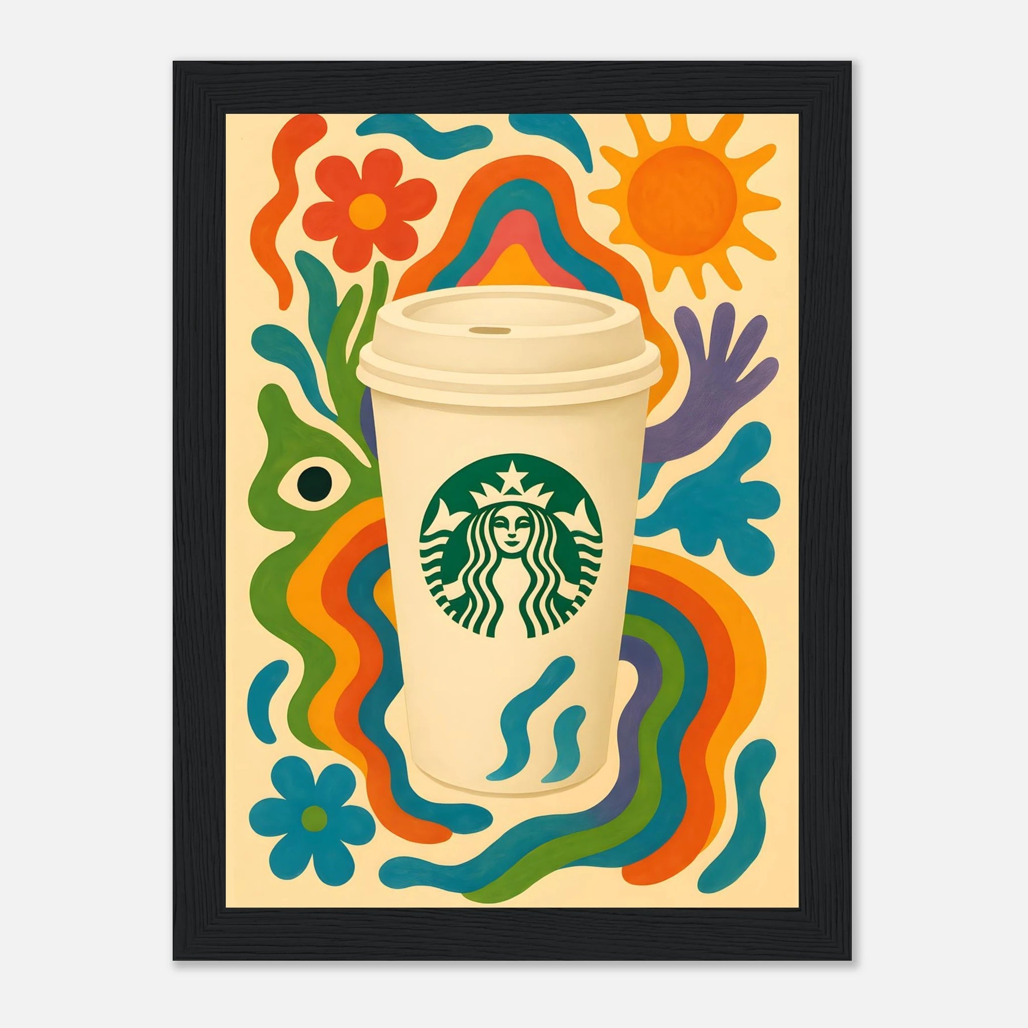 Starbucks Coffee Drink Illustration Poster - Premium Semi - Glossy Poster - Mounted Framed Poster - The House Of BLOC