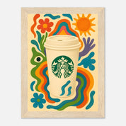 Starbucks Coffee Drink Illustration Poster - Premium Semi - Glossy Poster - Mounted Framed Poster - The House Of BLOC