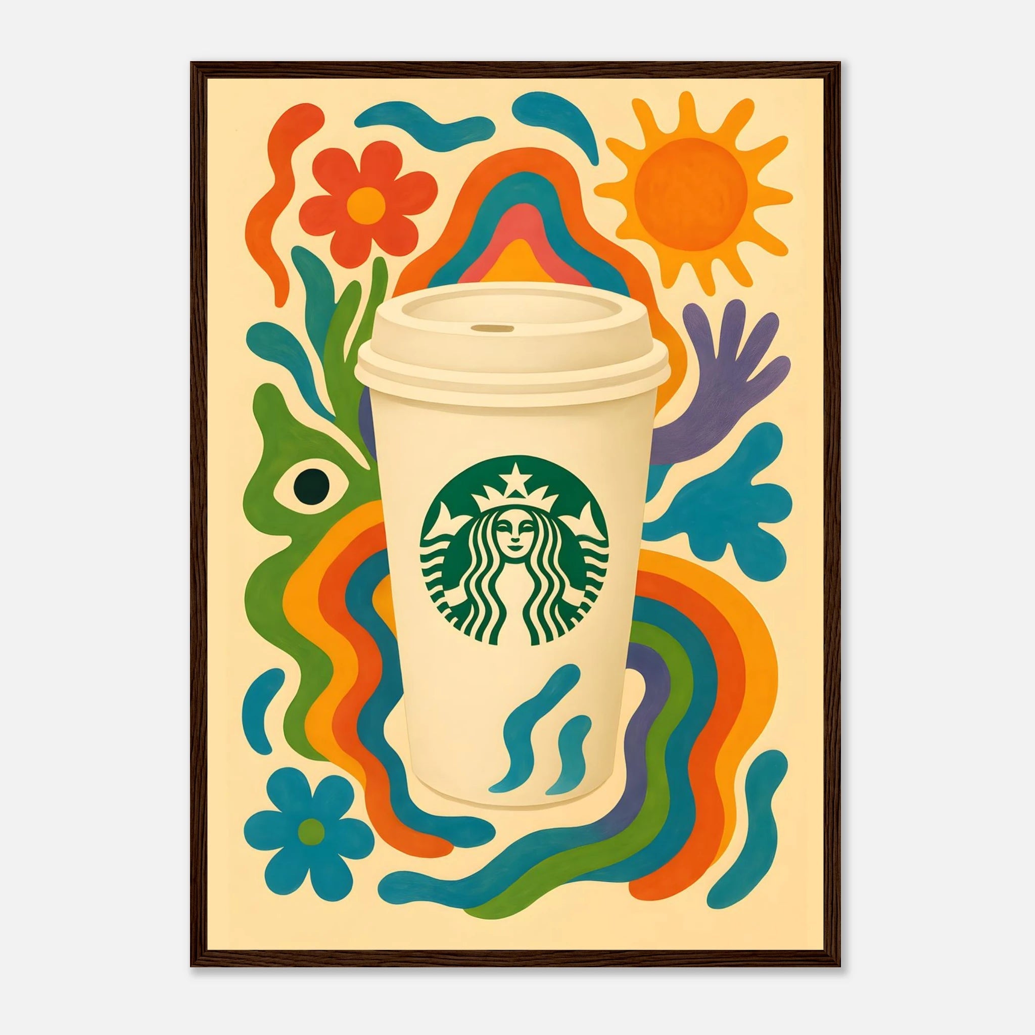 Starbucks Coffee Drink Illustration Poster - Premium Semi - Glossy Poster - Mounted Framed Poster - The House Of BLOC